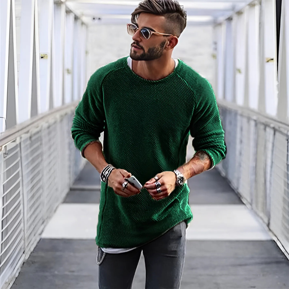 Bequeme modischer langer strickpullover für herren