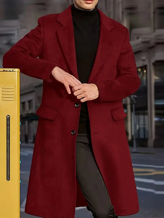 Trenchcoat herren plus-size mit revers und knöpfen