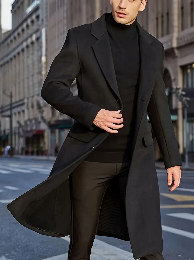 Trenchcoat herren plus-size mit revers und knöpfen