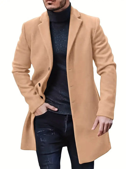 Trenchcoat herren klassisch aus wolle mit gürtel