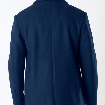 Mittellanger herren-trenchcoat aus gewebtem polyester