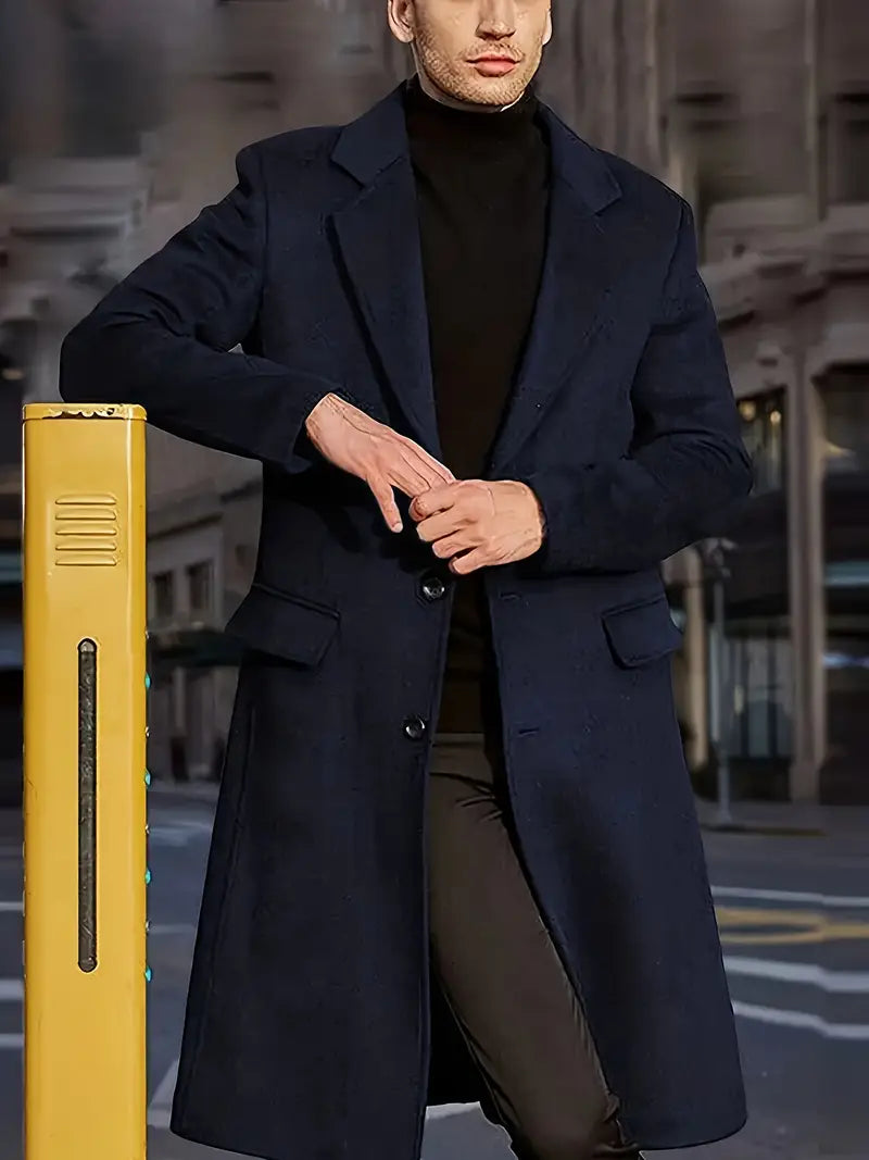 Trenchcoat herren plus-size mit revers und knöpfen