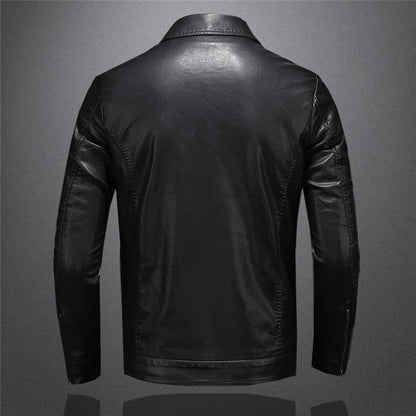 Elegante herren-lederjacke mit klassischem design