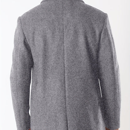 Mittellanger herren-trenchcoat aus gewebtem polyester